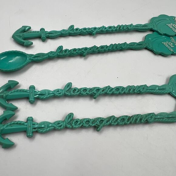 Vintage Plastic Swizzle Sticks Seagrams Sea Breeze Boat Anchor & Spoon Stirrers - Picture 4 of 7